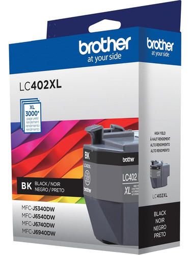 Cartucho De Tinta Negra Brother Lc402xlbk Alto Rendimiento