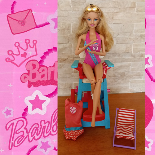 Muñeca Barbie Con Accesorios De Piscina