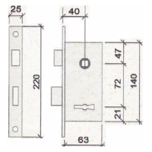 Imagen 3 de 4 de Cerradura Prive 208 Frente Ancho Tipo Kallay 4006 Puerta Ref