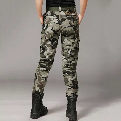 Imagen 6 de 7 de Pantalón Camuflado Gris Estilo Militar Secado Rápido