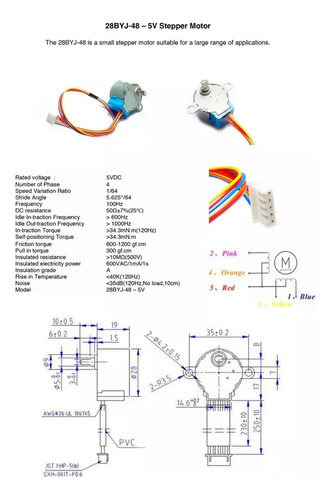 5 Pzas De Motor A Pasos 28byj-48 Con Driver Unl2003, Arduino