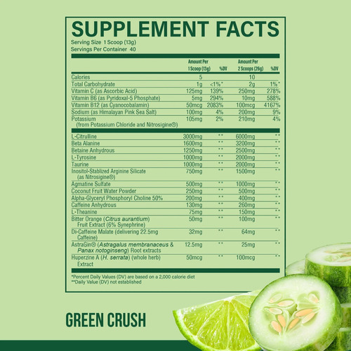 Pre Entreno Cbum Thavage Pwo Raw Nutrition 40 Servicios Sabor Green Crush