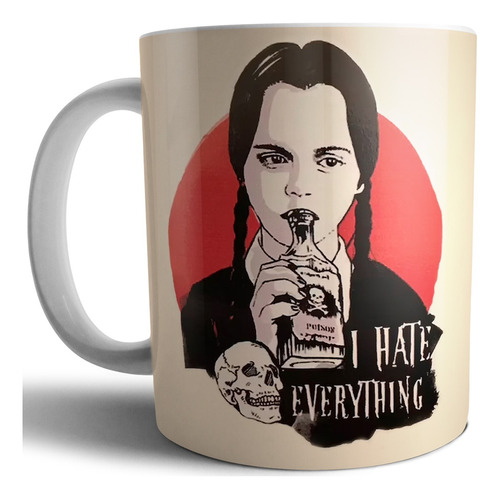 Taza Cerámica Calidad Premium Diseño Merlina Locos Addams