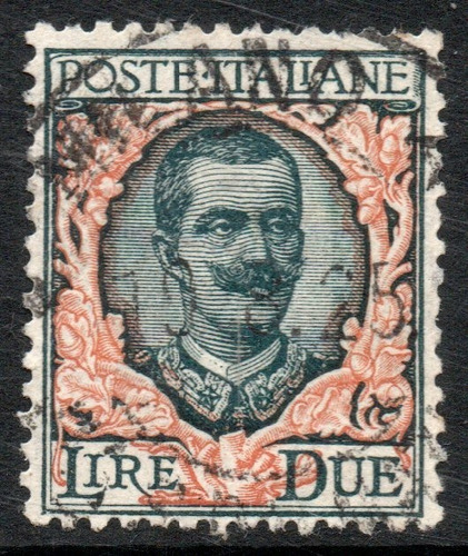 Italia Sello Usado Rey Victor Emmanuel 3° X 2 L. Años 1923+ 