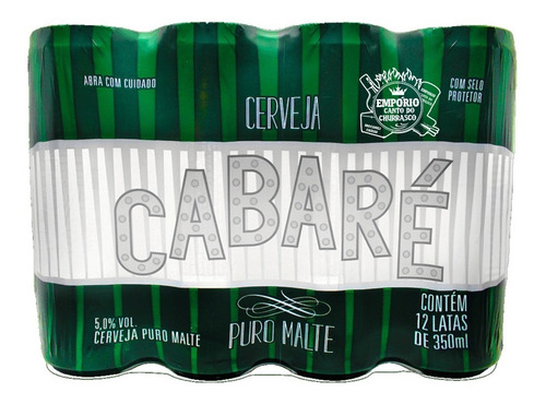 Imagem 3 de 4 de Cerveja Cabaré Fardo Puro Malte Lata 350ml Lançamento 12un