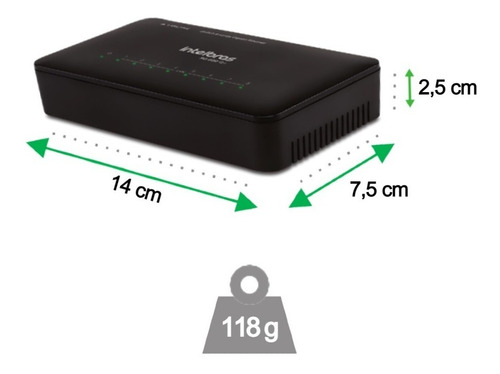 Switch 8 Portas Giga Sg 800 Q+ Não Gerenciável Intelbras