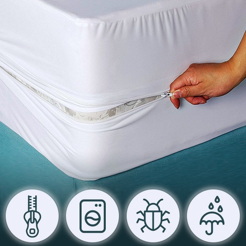 Protector Funda Colchon Cierre Acaros Chinches Matrimonial Matrimonial