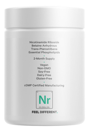 Suplemento de ribósido de nicotinamida liposomal Codeage + - 500