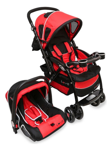 Cochecito Con Huevito Bebe Manija Rebatible Love Color Rojo 01