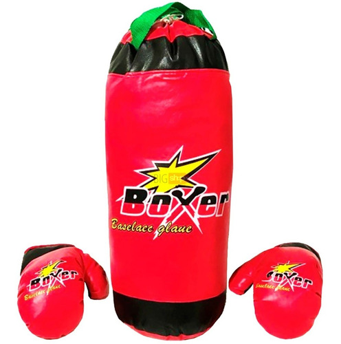 Bolsa De Boxeo Y Guantes Niños Infantil Juguete 50cm Bigshop