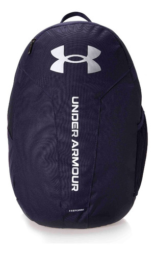 Mochila Treino Masculina E Feminina Hustle Lite Under Armour Cor 410-MID.NAV/MID.NAV/ME.SI Desenho do tecido U