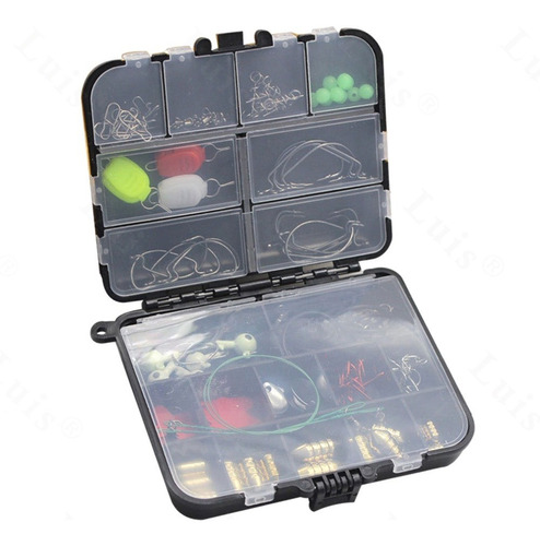 Kit 128 Unidades De Accesorios De Pesca Con Caja De Aparejos