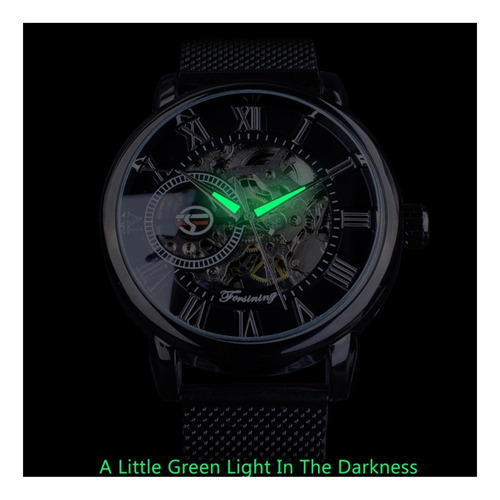Forsining Reloj Mecánico Con Correa De Malla Luminosa Para