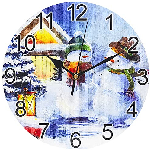 Reloj De Pared De Muñeco De Nieve De Navidad, Reloj Re...