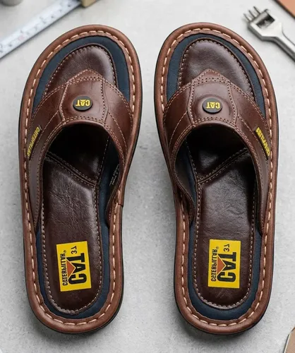 Chinelo Cat Gladiador Masc. Couro Legítimo Em Promoção - R$ 58,9