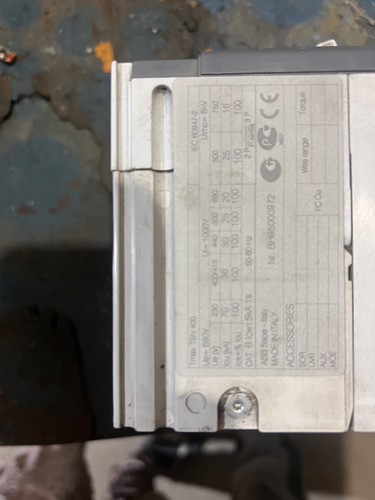 Disjuntor Abb Sace Tmax T5 N 400 1000v 8kv 400a 50/60hz (Usado)