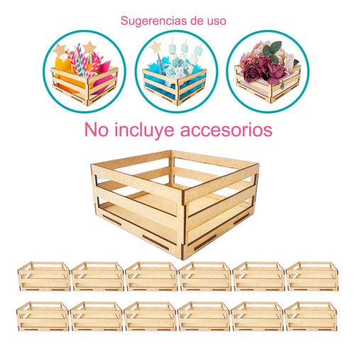 Kit Huacales De Madera Mdf 20x20- Pack 30