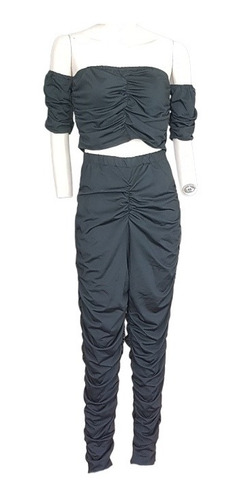 Calza/peto, Lycra, Negro, Diseño Fashion, Recogido, Talla L
