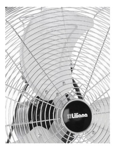 Imagen 2 de 3 de Ventilador de piso Liliana VTFM18 turbo cromo con 3 palas color plateado de metal, 18" de diámetro 220 V