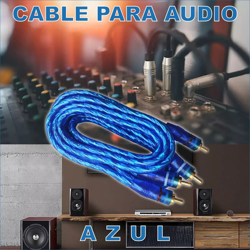 Cable Audio Rca 2 Plugs Macho A Macho Dorados 1.8m 080-087