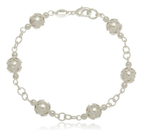 Pulseira Bolinhas Vintage - Ouro Branco