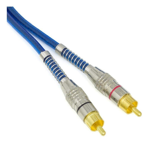 Kit 4 Cabo Rca 5 Metros Dupla Blindagem Cobre 1m Azul 5mm