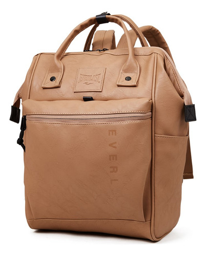 Mochila Boca Rígida Everlast Pu Diseño Urbana Moda Color Kaky 22582