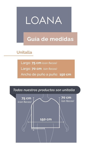 Imagen 4 de 4 de Poncho Loana Estilo Étnico Cuello Redondo Manga Corta