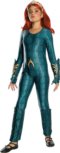 Disfraz De Mera Deluxe Para Niña Aquaman Movie, Grande