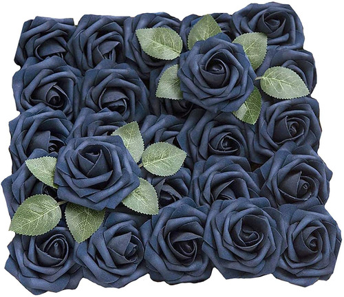 Flor Artificial Rosa Azul Marino 50 Piezas De Rosas Fal... | Cuotas sin  interés