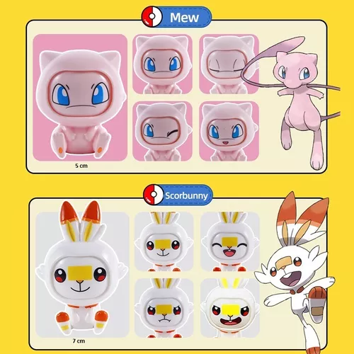 Kit Pokémon Pokebola com Personagens 4 Faces