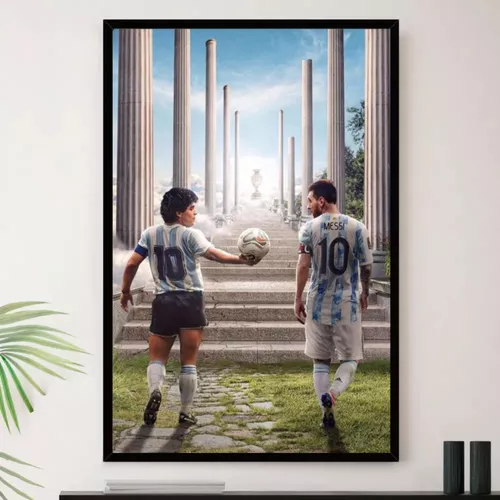 Quadro decorativo1 peça 40x60 Messi jogador de futebol para sala