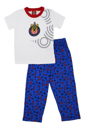 Imagen 1 de 9 de Pijama Chivas Futbol 2 Pzs Pants Playera Original Ropa Bebe
