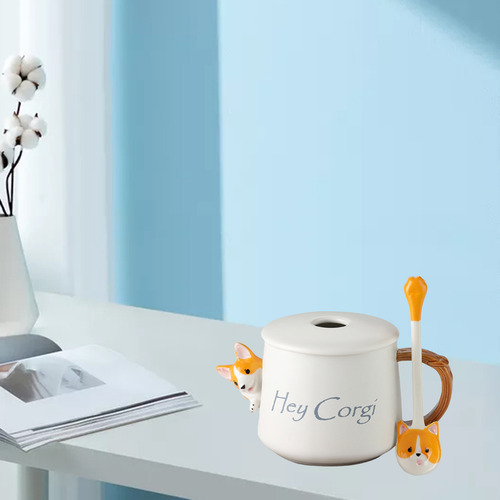 400-500ml 3d Corgi Taza De Cerámica Patrón De Perro Taza