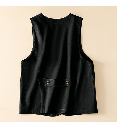 Chaleco De Lino Y Algodón Para Mujer, Ropa De Abrigo De Moda