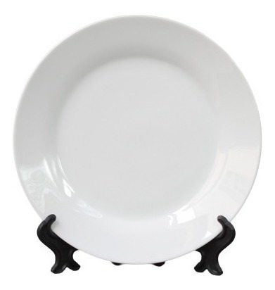 Plato De Porcelana De 8 Blanco (4 Unidades)