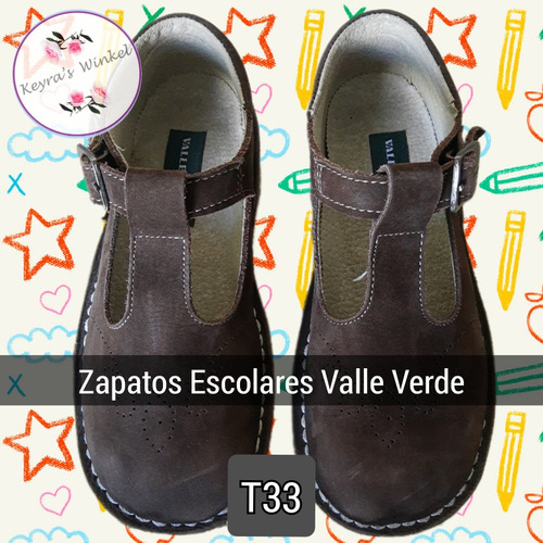Zapatos Escolares Valle Verde Para Niñas T33 Color Marrón