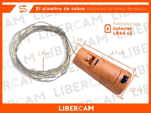 Imagen 4 de 10 de Guirnalda Alambre Corcho Botella Luz Luces Led Decoracion