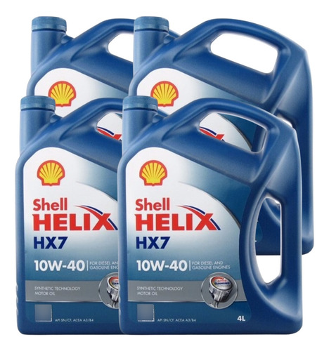 Aceite Para Motor Shell Helix Hx7 10w40 Sintético 16lts.