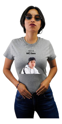 Playera Gris Para Dama Y Caballero Mc Davo Rap Gira Musical