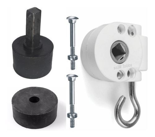Imagem 2 de 6 de 3 Kit Catraca P/ Toldos Cortina Com Mosquetões So3m Toldos