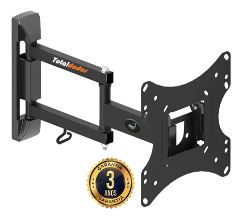 Imagem 2 de 7 de Suporte Tri Articulado Tv 15 A 43 Full20 Pro Plana Curva 30k