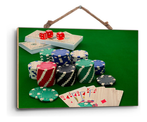 Cuadro De Madera Triplay Afiche Juegos De Poker 60x90cm