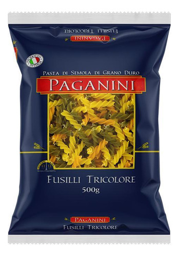 Kit 6x: Fusilli Tricolore Paganini 500g - Massa Grano Duro