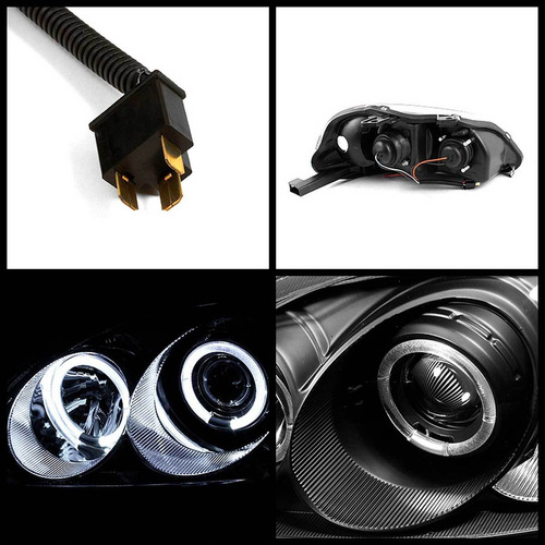 Imagem 9 de 9 de Farol Civic 1999 2000 Angel Eyes Led Máscara Negra