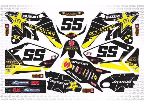  Kit Adesivo Moto Cross Trilha Suzuki Rmz 2008 0,20mm 023 Cor Padrão