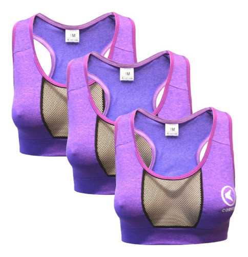 Pack X 3 Top Deportivo Mujer Corvus Malí Running Cross