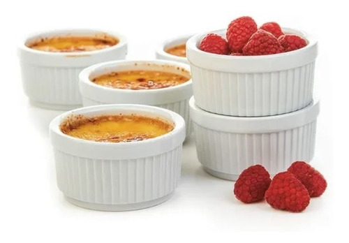 6 Piezas Ramekin Para Horno De Porcelana 9 X 4.5 Cm 