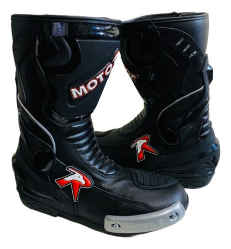 Bota Moto R Negra Para Motociclista Moto Motociclismo