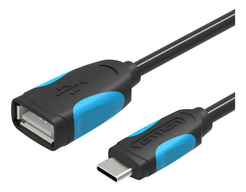 Cable adaptador USB A 3.0 Otg Vention para teléfono celular USB C de 10 cm, color negro